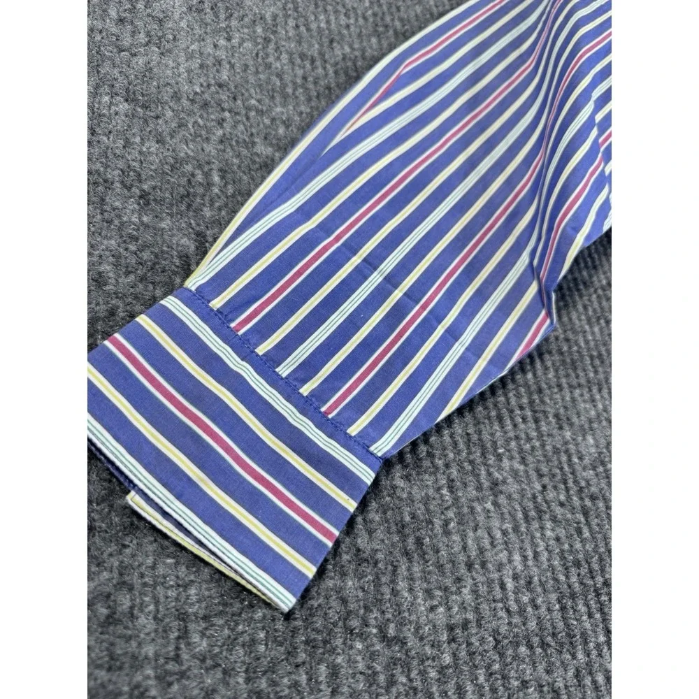 Chelsea Cambell Striped Cotton Shirt Size 10 Blue Red Yellow Classic vintage - Picture 3 of 7